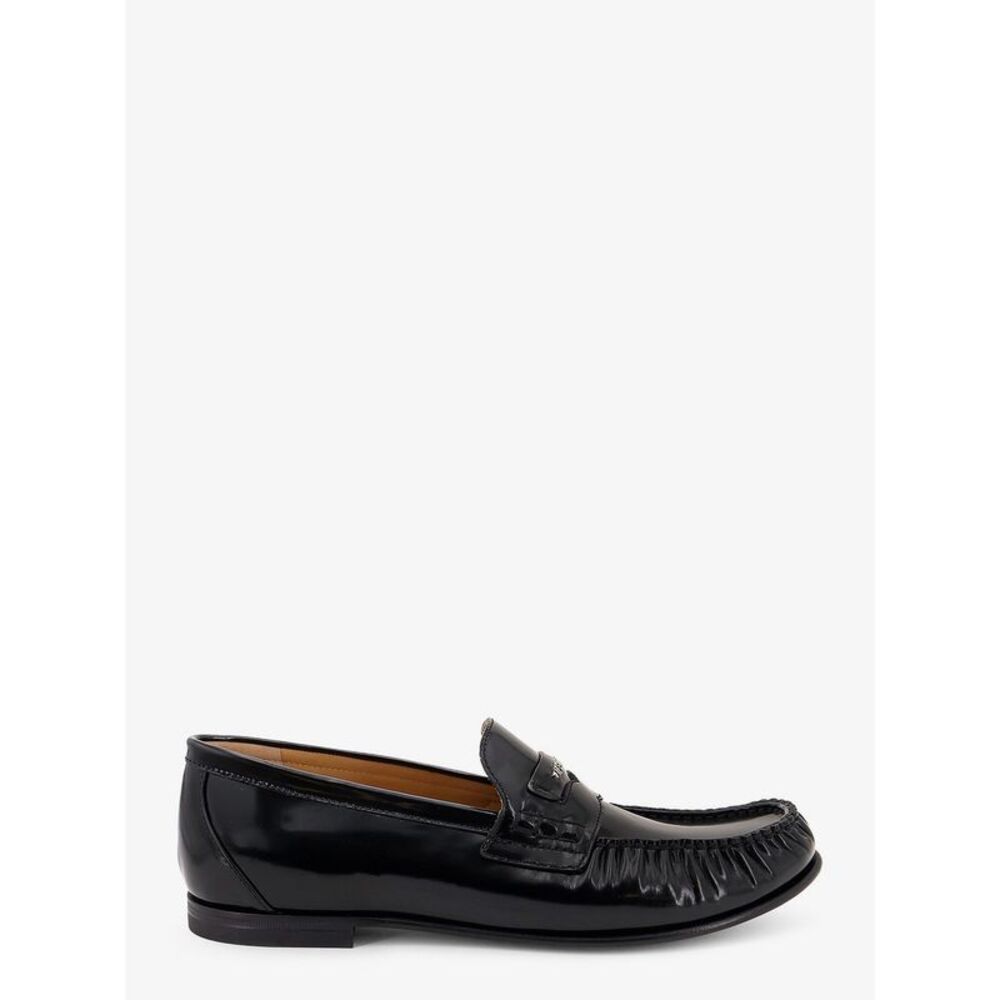 Fendi Men Leather Scrunch Loafers